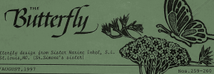 Screenshot of logo for "The Butterfly" a Loretto publication from the 1990's